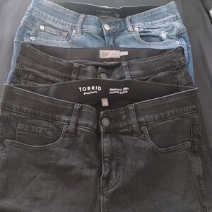 Torrid Women's Classic Blue and Charcoal Skinny Jeans